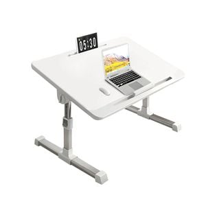 SOGA 60x40cm White Small Foldable Laptop Bed Table