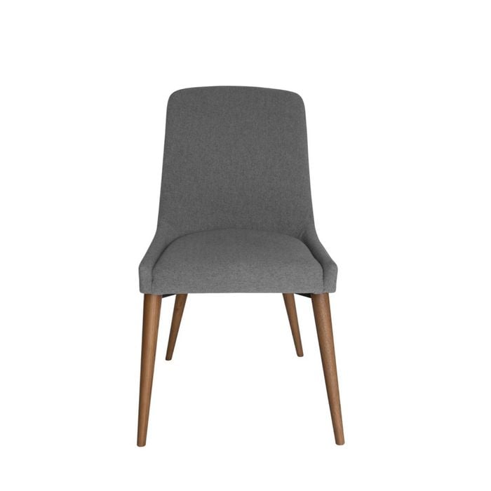 Sk Designer Living | Dakota Dining Chair | Walnut Legs - Grey Fabric