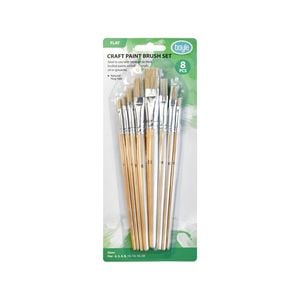 Boyle 8 Piece Craft Natural Hog Hair Brush Set