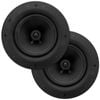Pair of 8 Inch Ultra Discreet In-Ceiling Edgeless Frameless Speakers 80W RMS