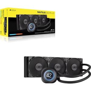 Corsair Nautilus 360 Rs Lcd Liquid Cpu Cooler - Black, 360mm Rad, Lcd Pump, 3x Pwm Fans, 2100 Rpm, Am5/lga1851, Copper Plate, 45