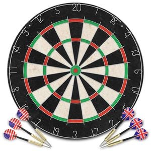 vidaXL Professional Sisal Dartboard with 6 Darts and Surround Tournament Set