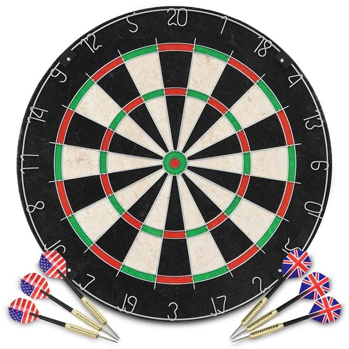 vidaXL Professional Sisal Dartboard with 6 Darts and Surround Tournament Set