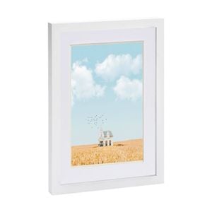 Nicola Spring Photo Frame with A5 Mount - A4 (8" x 12") - White