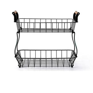 2 Tier Countertop Fruit Basket Kitchen Vegetable Bowl Stand Storage Holder Veggies Bread