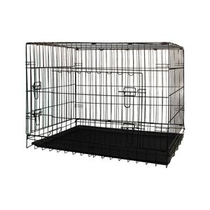 Royale 36 Inch Medium Foldable Wire Dog Crate Double Door Pet Kennel Cage with Removable Tray