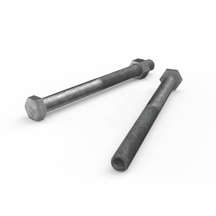 ZENITH M12 x 150mm Hot Dip Galvanised Hex Head Bolts and Nuts