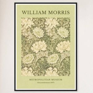 Galrie William Morris Chrysanthemum Print from the Metropolitan Museum Timeless (1877), Black Frame, A0 84 x 119cm (33 x 47inch)