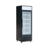 Exquisite One Glass Door Upright Display Refrigerators Black 420 Litre