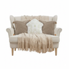 SOGA Christmas Bundle – 2 Khaki Wabi-Sabi & White Christmas House Pillows with Beige Knitted Throw
