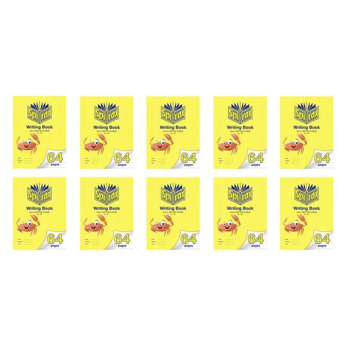 10x Spirax 160 Writing Book 33.5x24cm 64 Pages 24mm Dotted Thirds Yellow