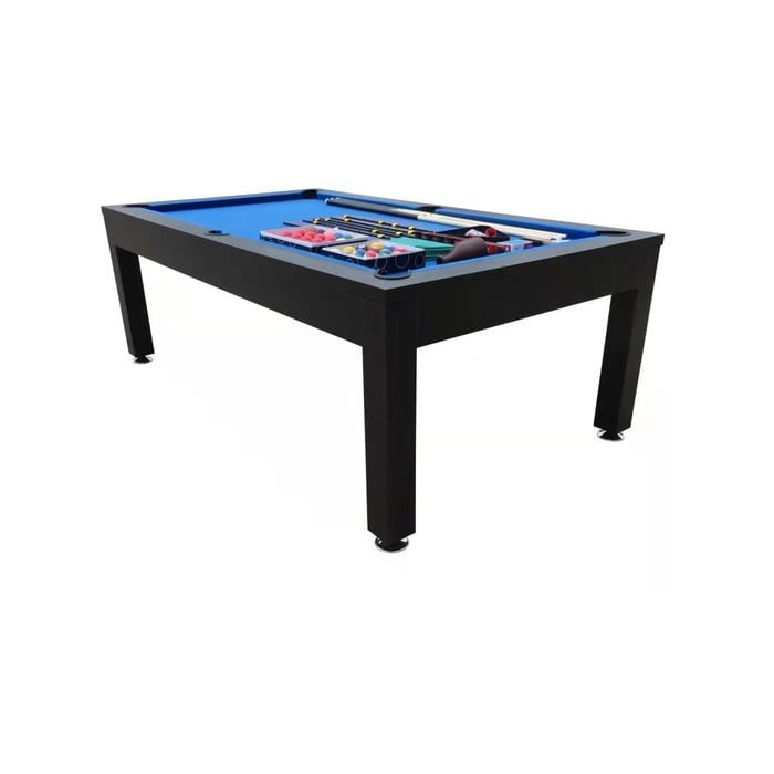A Man & His Cave Classic 8ft Slate Pool/Billiards Table Black/Blue Felt