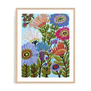Artey | Secret Garden Floral IV - Framed Print - Natural Frame - 90 x 115cm