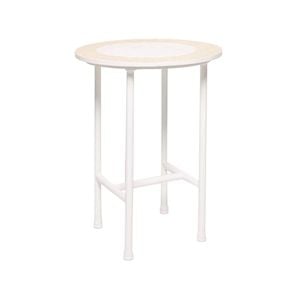 Rayell Marble Side Table Printed Moroccan Magic Blush Marble/White Legs 40x50cm