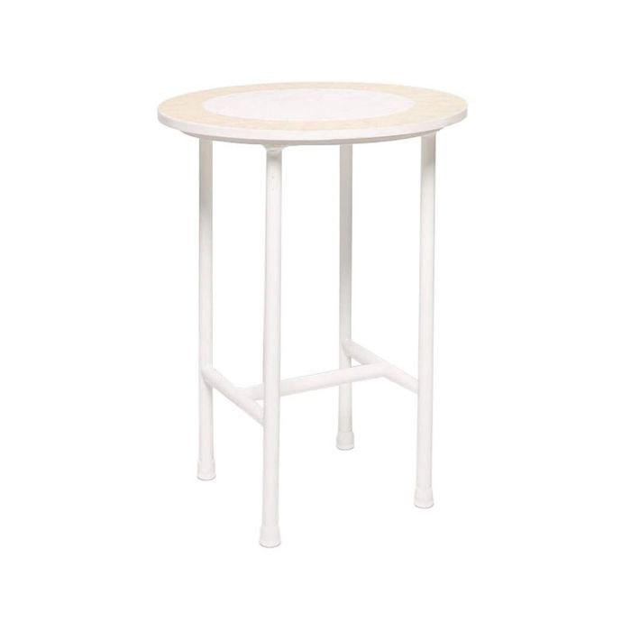 Rayell Marble Side Table Printed Moroccan Magic Blush Marble/White Legs 40x50cm