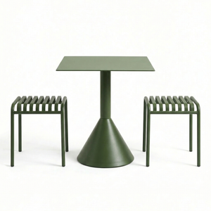 Nordhavn Replica 1× Hay Palissade Cone Table & 2× Low Stool Set, Olive Green