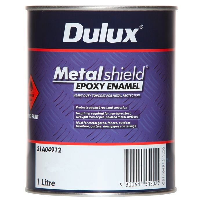 Dulux 1L Black Metalshield Topcoat Epoxy Satin Enamel Bunnings