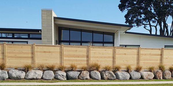 Close-up of fence using Laminata timber