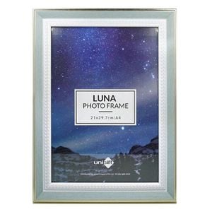 Unigift Luna Gold Trim Border Glass Picture Photo Frame A4 21x29.7cm Green