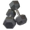 15Kgs Pair Of Rubber Hex Dumbbells
