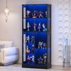 Advwin 7-Tier LED Display Cabinet 180cm Curio Cabinet Black
