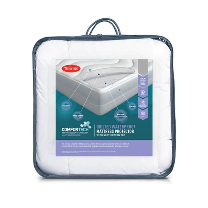 Tontine Queen Bed Comfortech Waterproof Fitted Mattress Protector