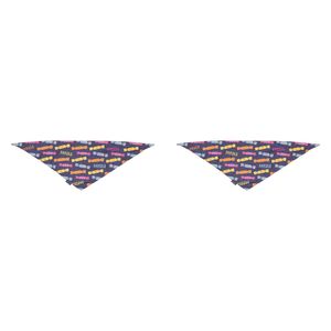 2x Splosh Christmas Crackers Pet Dog Cotton Bandana Neck Collar 70cm Grey/Yellow