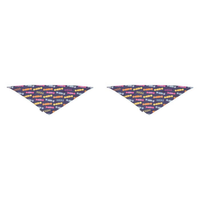 2x Splosh Christmas Crackers Pet Dog Cotton Bandana Neck Collar 70cm Grey/Yellow