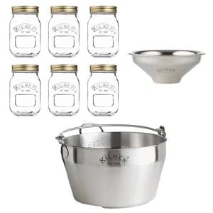 Kilner Preserving Set |  Funnel + Jam Pan + 6 x Preserve Jars 500ml