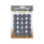 Slipstick 25mm Grey Round Premium Wool Blended Floor Protection Felt Pads - 40 Pack