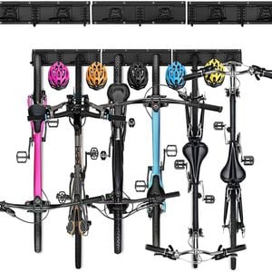 Bike Storage Rack Wall Mount Garage Vertical Bike Hanger Rack for 6 Bikes