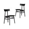 Claire Dining Chair Set of 2 Solid Oak Wood Timber Seat Furniture - Black
