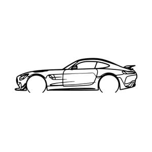 Ignite Laser Mercedes Benz 22 AMG GTR Silhouette Metal Wall Art Rustic Metal 23.6inch/60cm