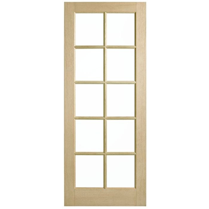 Corinthian 2040 x 920 x 40mm Entrance Door Blonde Oak Clear Glass AWO40G