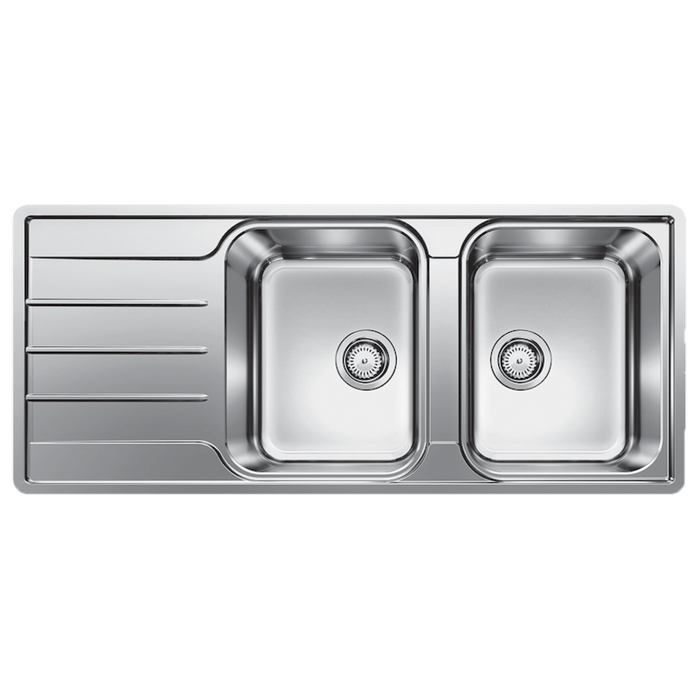 BLANCO LEMIS 8 S-IF - Right Hand Double Bowl Sink 
