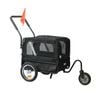 Pawz Detachable Sunroof Pet Bike Trailer Stroller Black