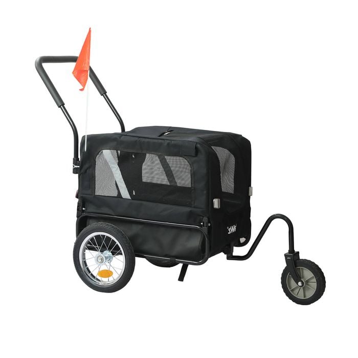 Pawz Detachable Sunroof Pet Bike Trailer Stroller Black