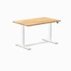 Desky Dual Hardwood Sit Stand Desk White Frame 120cm