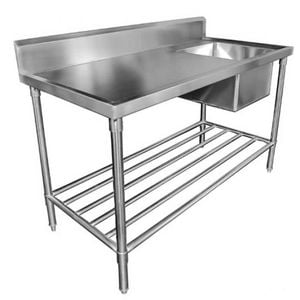 SINK BENCH WITH SPLASHBACK W2400 X D700 X H900 2 SS1724L