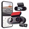 4K WiFi Dual Dash Cam with 1080P Rear Window Camera Reversing View