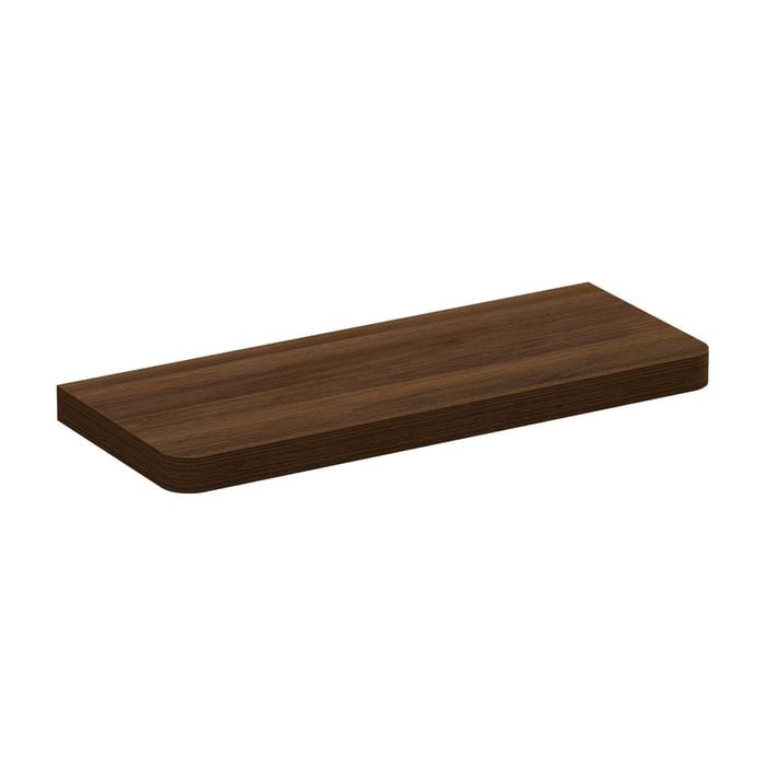Flexi Storage Decorative Shelving 600 x 36 x 240mm Walnut Curved Floating Shelf