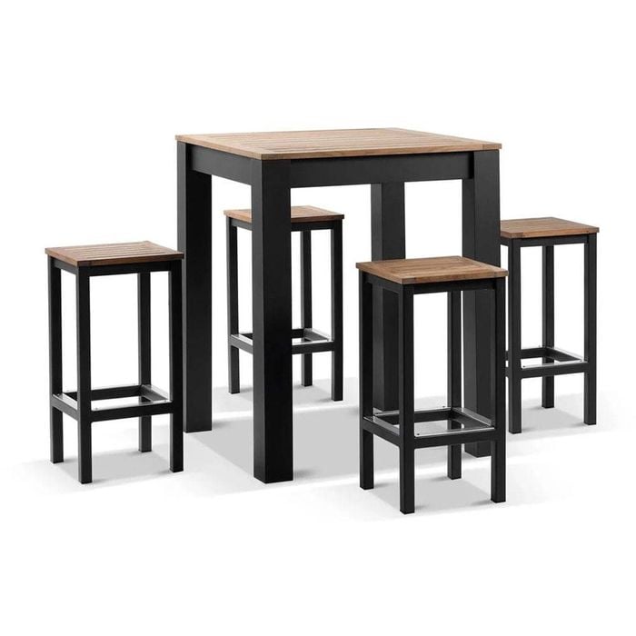 Outdoor Balmoral 4 Seater Square Teak Top Bar Setting