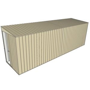 Build-a-Shed 1.5 x 6 x 2m Skillion Shed without Side Doors - Cream