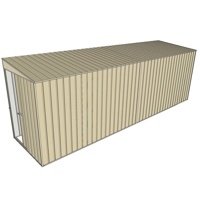Build-a-Shed 1.5 x 6 x 2m Skillion Shed without Side Doors - Cream