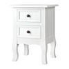 Artiss White 2 Drawer Bedside Table