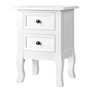 Artiss White 2 Drawer Bedside Table