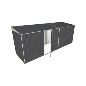 Build-a-Shed 1.5 x 5.2 x 2m Single Hinged Side Door Skillion Shed - Grey