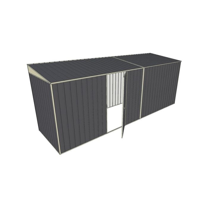 Build-a-Shed 1.5 x 5.2 x 2m Single Hinged Side Door Skillion Shed - Grey