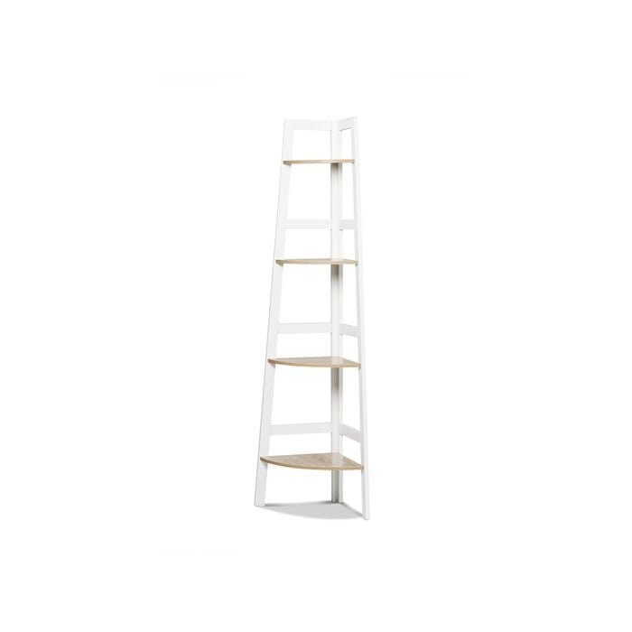 Hawaii 4 Tier Display Ladder Corner Shelf Rack White