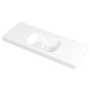 Timberline 1200mm White Gloss 3TH Stadium Wall Basin Centre Bowl